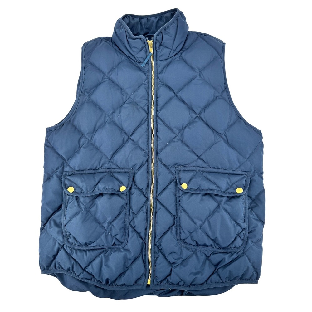 Woolrich Down Puffer Vest Womens Small Diamond Quilted Gold Zip